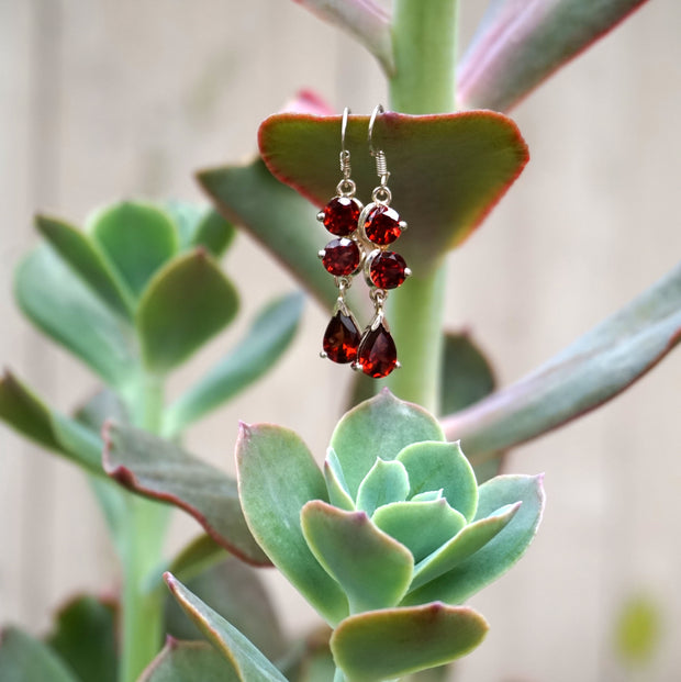 Garnet Drop Earring Set 2