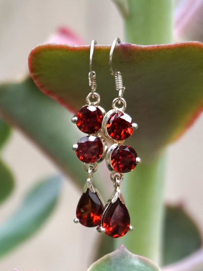 Garnet Drop Earring Set 2