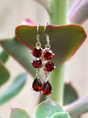 Garnet Drop Earring Set 2