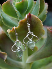 Prehnite Earring Set 2 with Love Knot