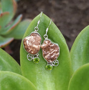 Native Copper Nugget Earring Set 2 with Peridot