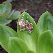 Native Copper Nugget Earring Set 2 with Peridot