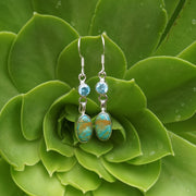 Tibetan Turquoise Earring Set 3 with Blue Topaz