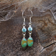 Tibetan Turquoise Earring Set 3 with Blue Topaz