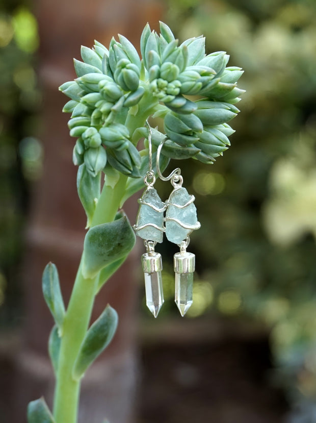 Aquamarine Rough Earring Set 1