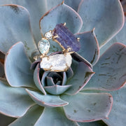 Garden Beauty Ring 1 with Tanzanite and Moonstone