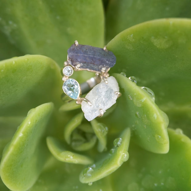 Garden Beauty Ring 1 with Tanzanite and Moonstone