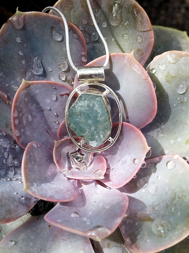 Aquamarine Rough Pendant 1