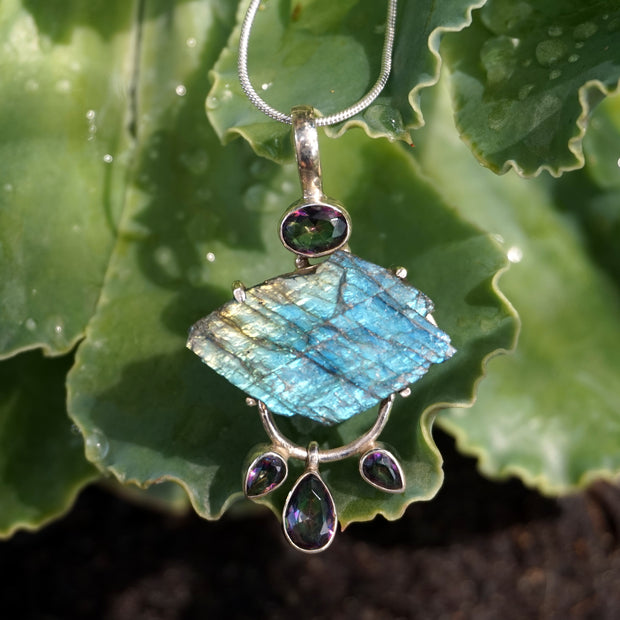 Free-form Rough Labradorite Pendant 1