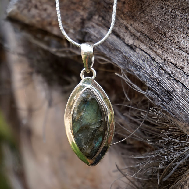 Free-form Rough Labradorite Pendant 6