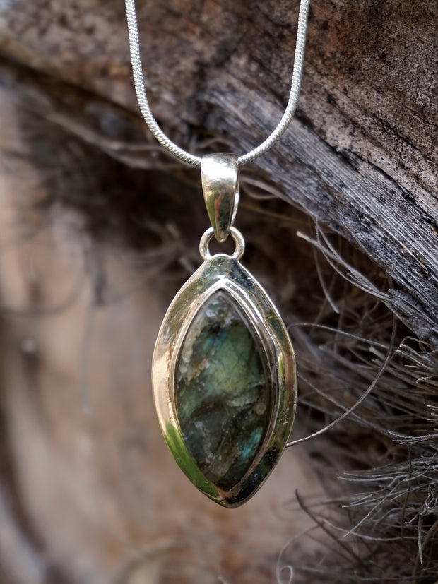 Free-form Rough Labradorite Pendant 6