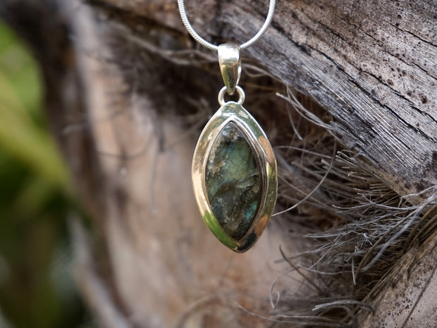 Free-form Rough Labradorite Pendant 6