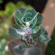 Free-form Rough Labradorite Pendant 7 with Amethyst