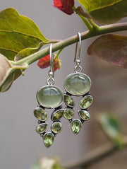 Prehnite Earring Set 1 with Peridot
