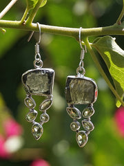 Moldavite Earring Set 1 with Peridot