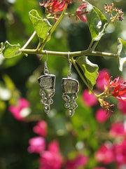 Moldavite Earring Set 1 with Peridot