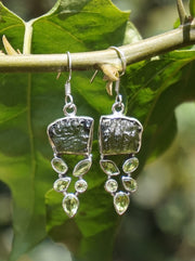 Moldavite Earring Set 1 with Peridot