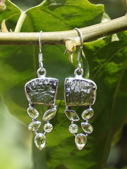 Moldavite Earring Set 1 with Peridot