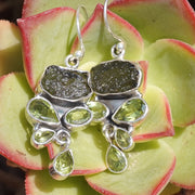 Moldavite Earring Set 2 with Peridot