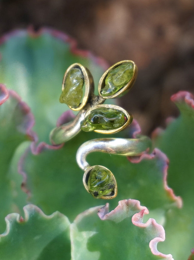 Free-form Organic Peridot Ring 3