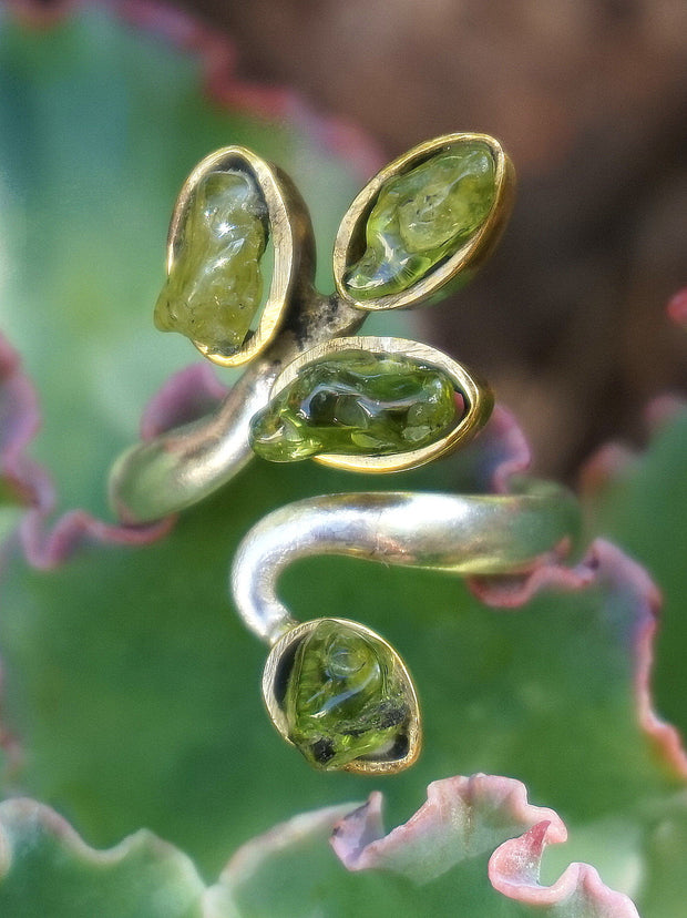 Free-form Organic Peridot Ring 3