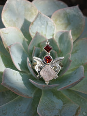 Rose Quartz and Garnet Ring 1