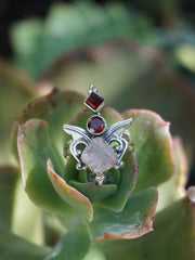 Rose Quartz and Garnet Ring 1