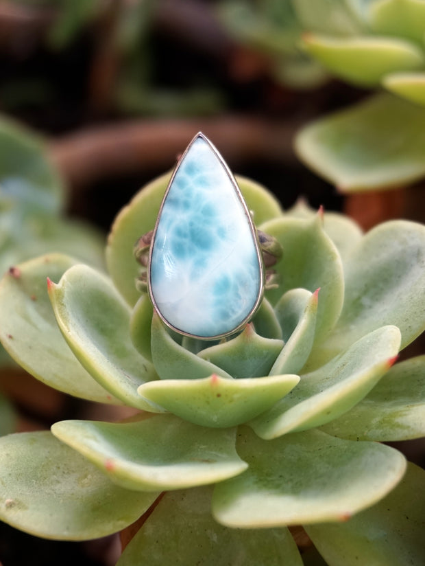 Pear-shaped Larimar Ring 1