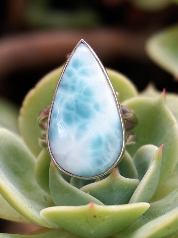 Pear-shaped Larimar Ring 1