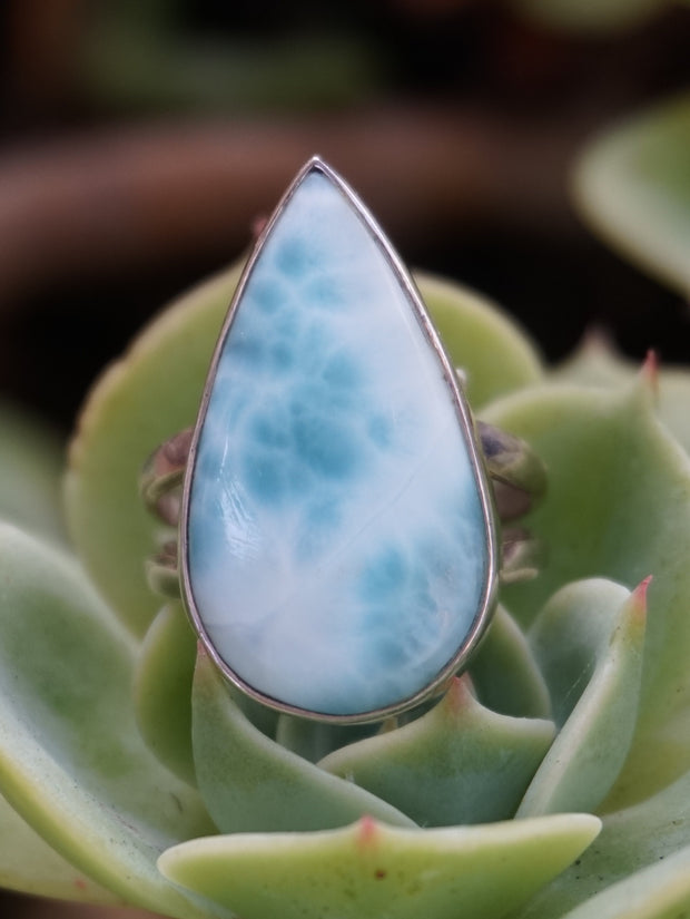 Pear-shaped Larimar Ring 1