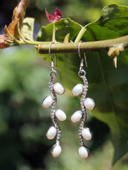 Pearl and Sterling Drop Earring Set 1