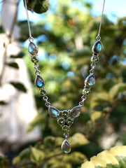 Labradorite and Peridot Drop Necklace
