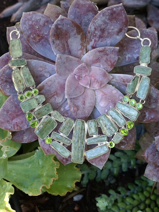 Green Kyanite Necklace 1 with Peridot