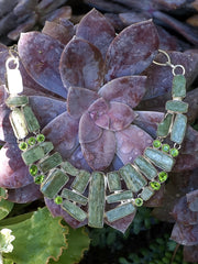 Green Kyanite Necklace 1 with Peridot