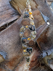 Ammonite Fossil and Quartz Bracelet 1