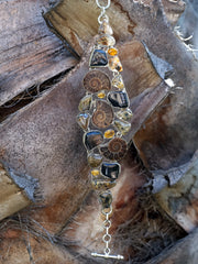 Ammonite Fossil and Quartz Bracelet 1