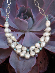 Mabe Pearl and Blue Topaz Necklace 2