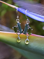 Tourmaline Crystal Earring Set 1 with Peridot