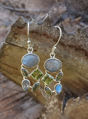 Labradorite Earring Set 7 with Peridot