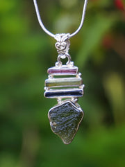 Tourmaline Pendant 1 with Moldavite