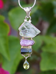 Tourmaline Pendant 2 with Green Amethyst and Peridot