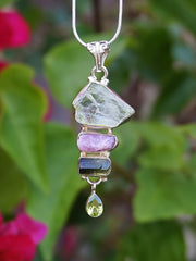 Tourmaline Pendant 2 with Green Amethyst and Peridot