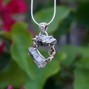 Garden Beauty Pendant 7 with Meteorite, Herkimer Quartz Crystal, and Smoky Quartz