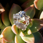 Garden Beauty Ring 12 with Meteorite, Herkimer Quartz Crystal & Smoky Topaz