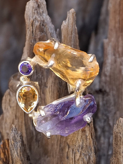 Garden Beauty Ring 11 with Amethyst and Citrine