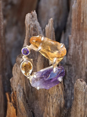 Garden Beauty Ring 11 with Amethyst and Citrine