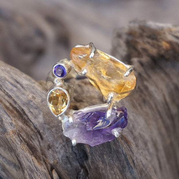 Garden Beauty Ring 11 with Amethyst and Citrine