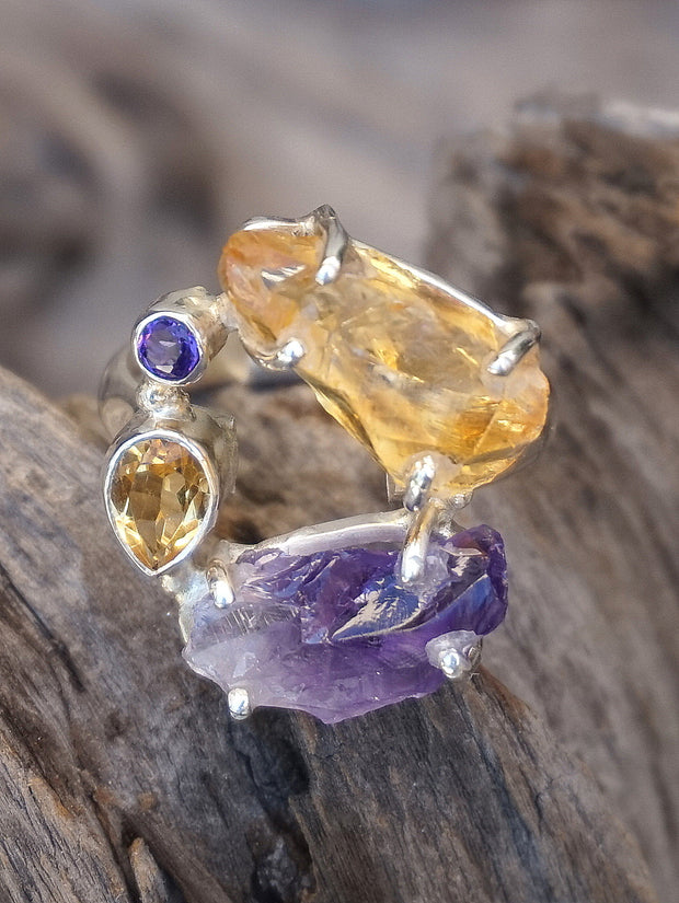 Garden Beauty Ring 11 with Amethyst and Citrine