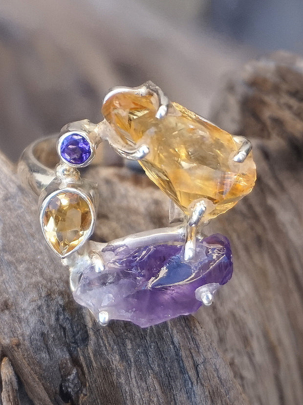 Garden Beauty Ring 11 with Amethyst and Citrine