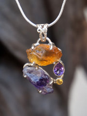 Garden Beauty Pendant 4 with Citrine and Amethyst